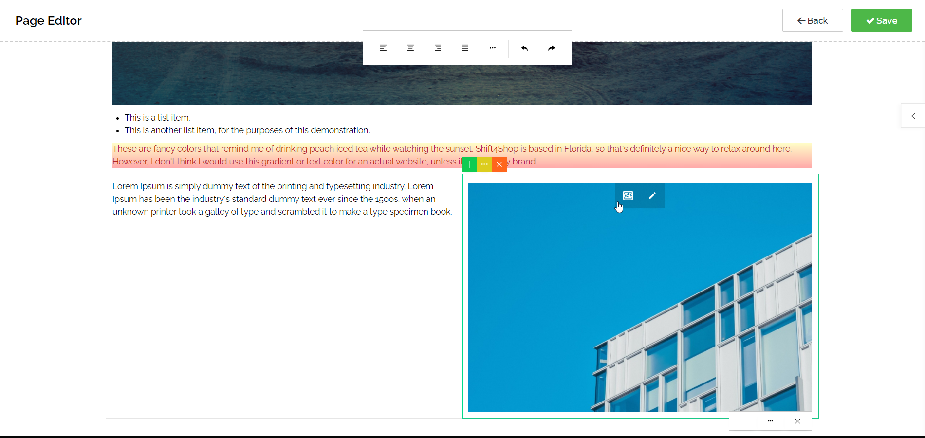 Using the Page Editor - Snippets Can Include Multiple Blocks